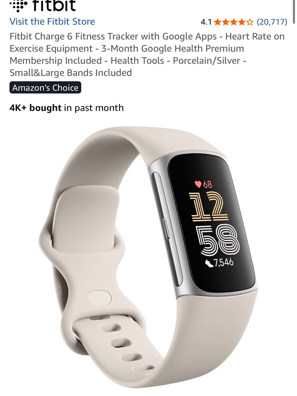 Fitness Tracker Smart Band - Cream - Picture 2 of 2